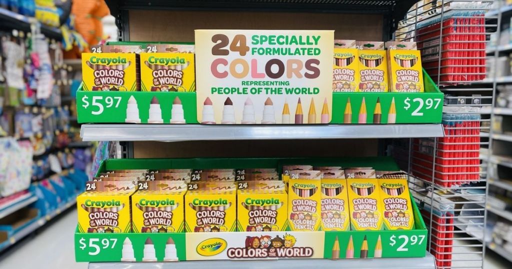 Crayola Colors of the World Pencils & Markers on display