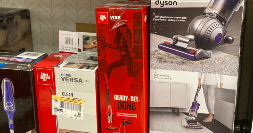 vacuums on shelf