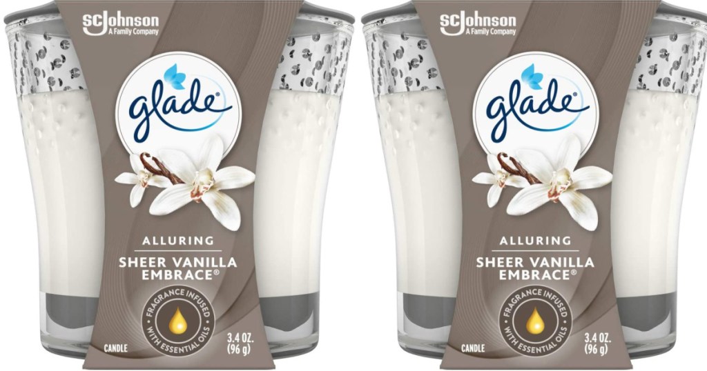 Glade Sheer Vanilla Embrace 3.4-Ounce Candle Jar