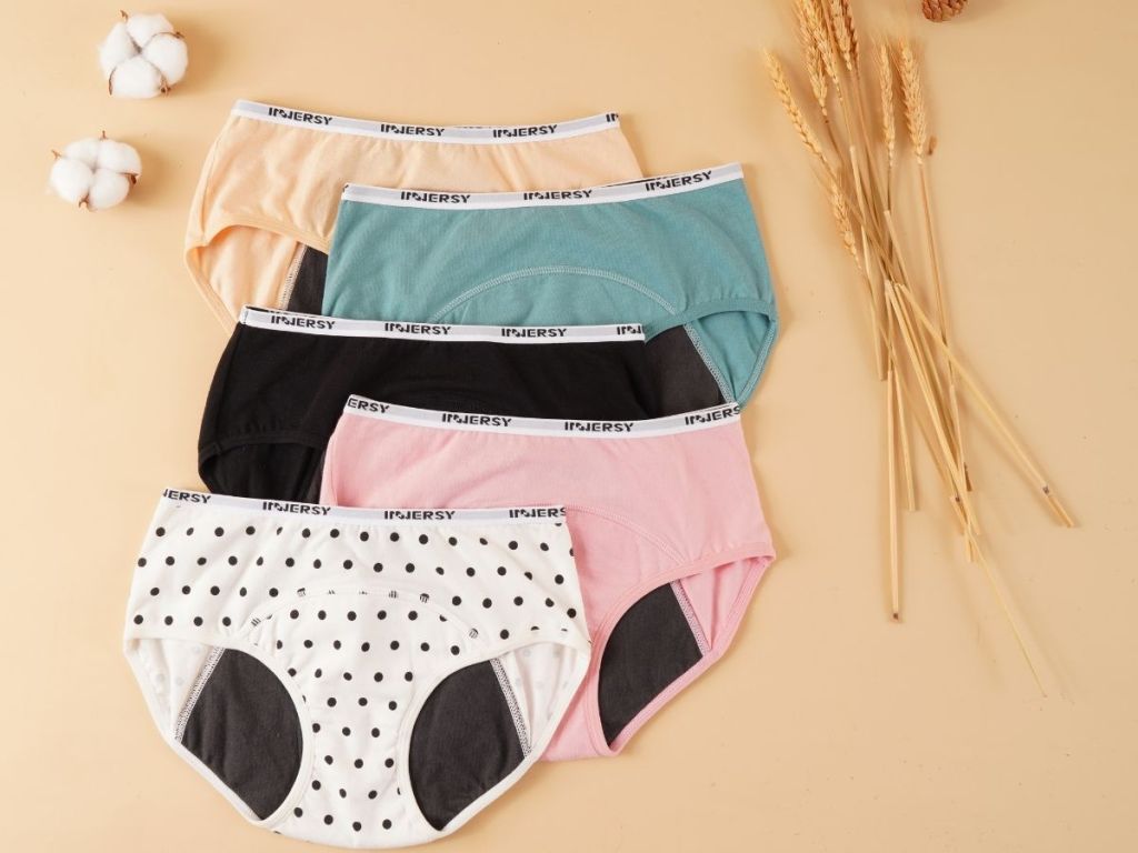 five pairs of teen period panties