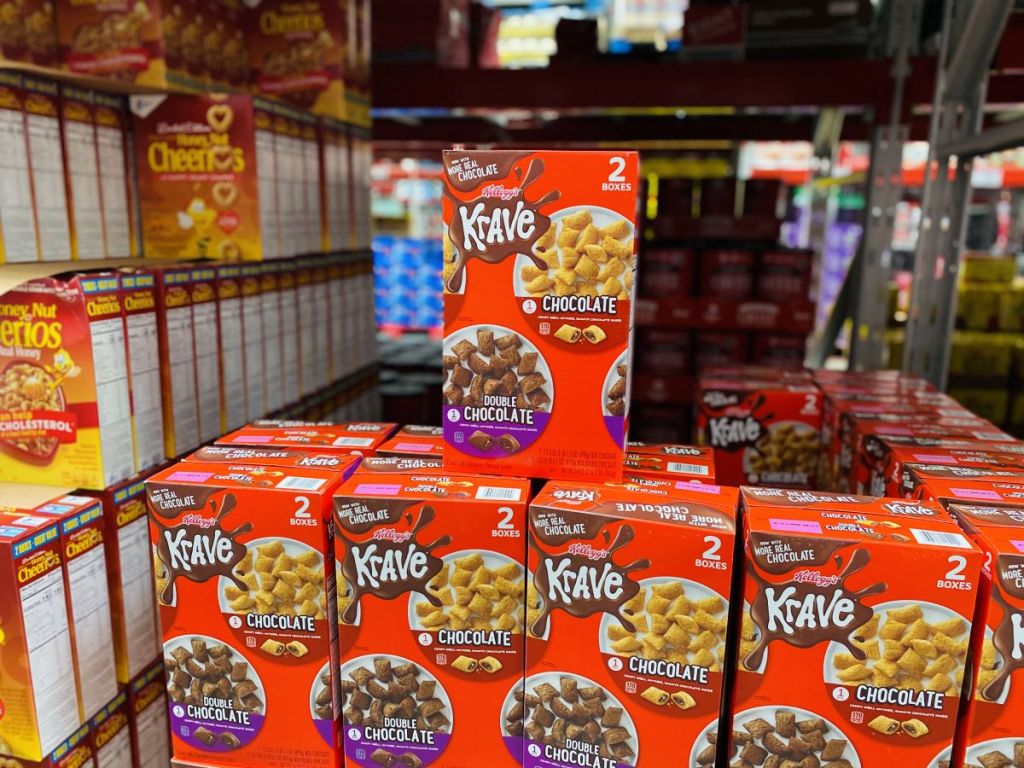 boxes of Kellogg's Krave Cereal at Sam's Club