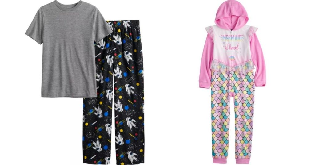 two sets of kids pajamas