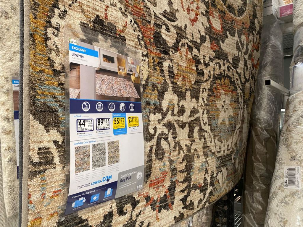 area rug on display at Lowe's