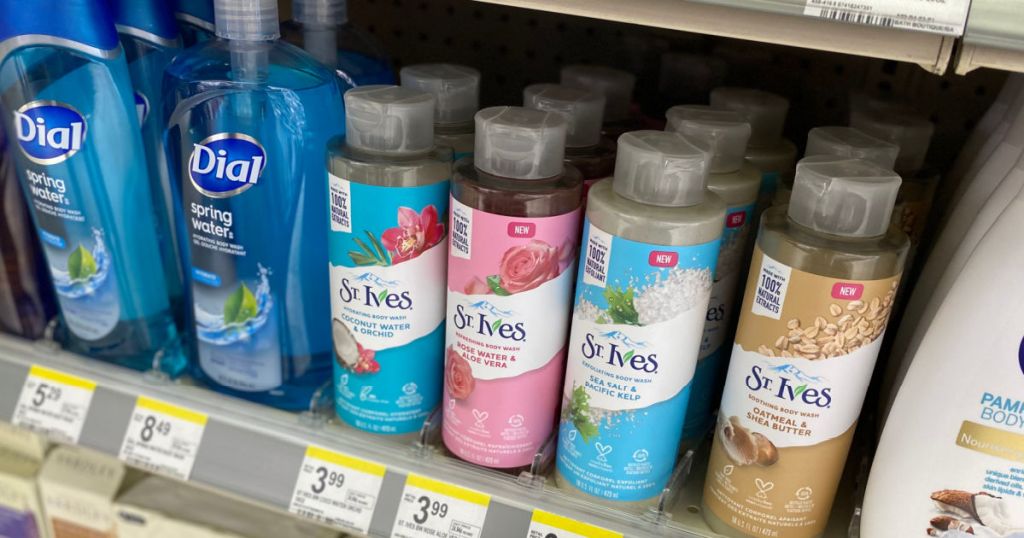 body wash on shelf