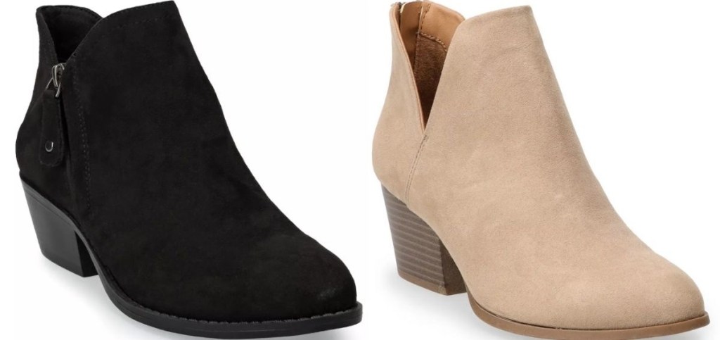 two pairs of women's booties