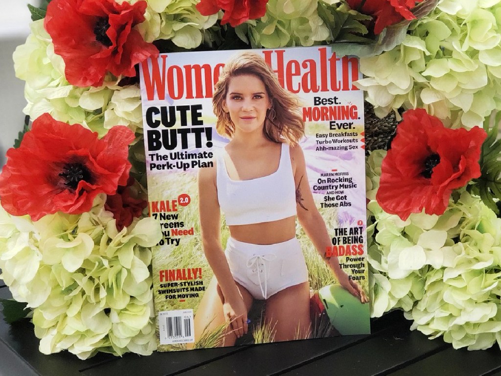 Women's Health magazine on flowers