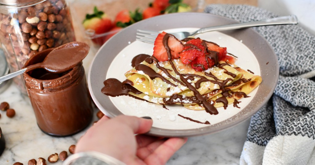 crepes with homemade nutella
