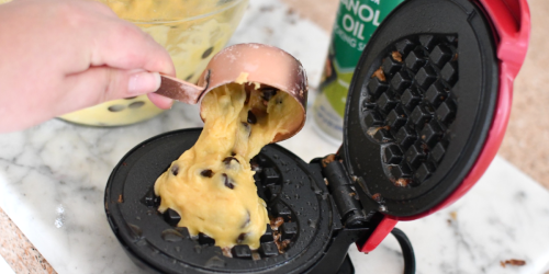 Your Family Will Heart These Warm and Gooey Chocolate Chip Cookie Waffles!
