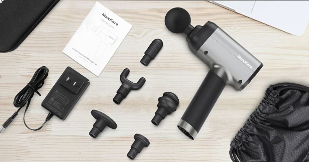 massage gun and accessories