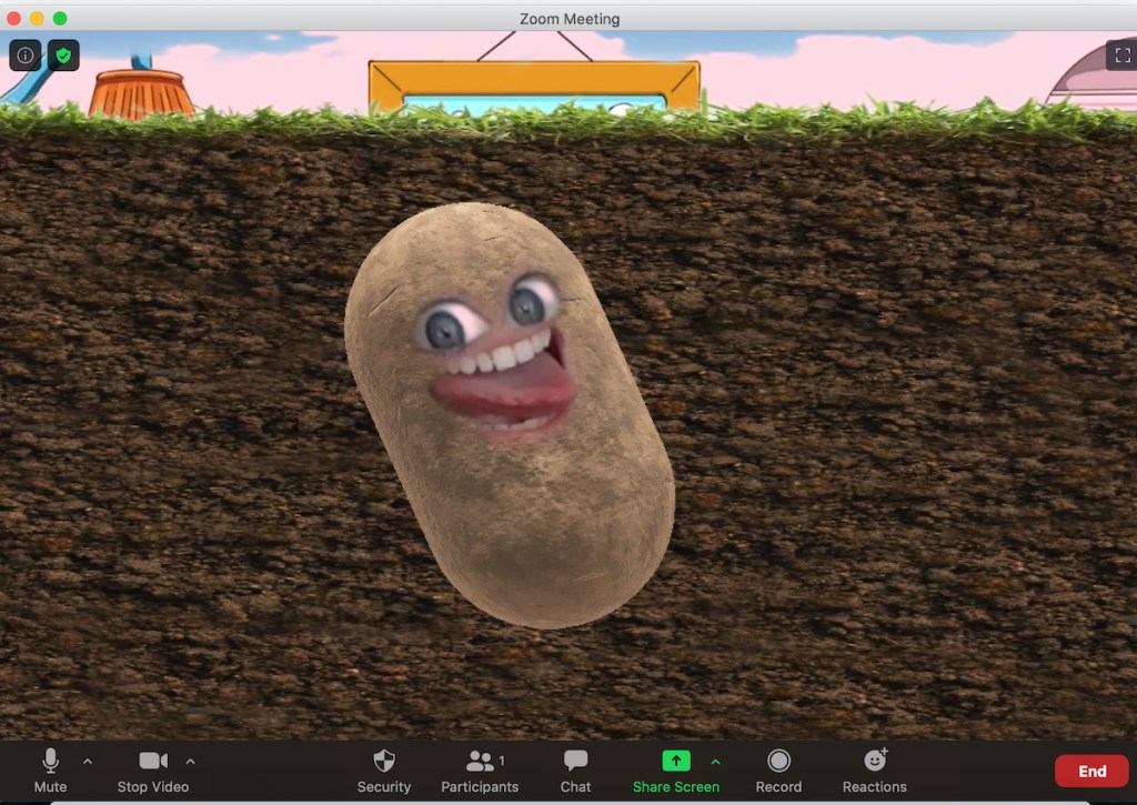 funny potato zoom background screenshot