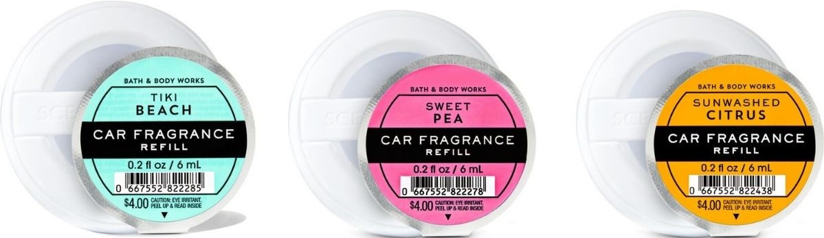 three Car Fragrance Refills