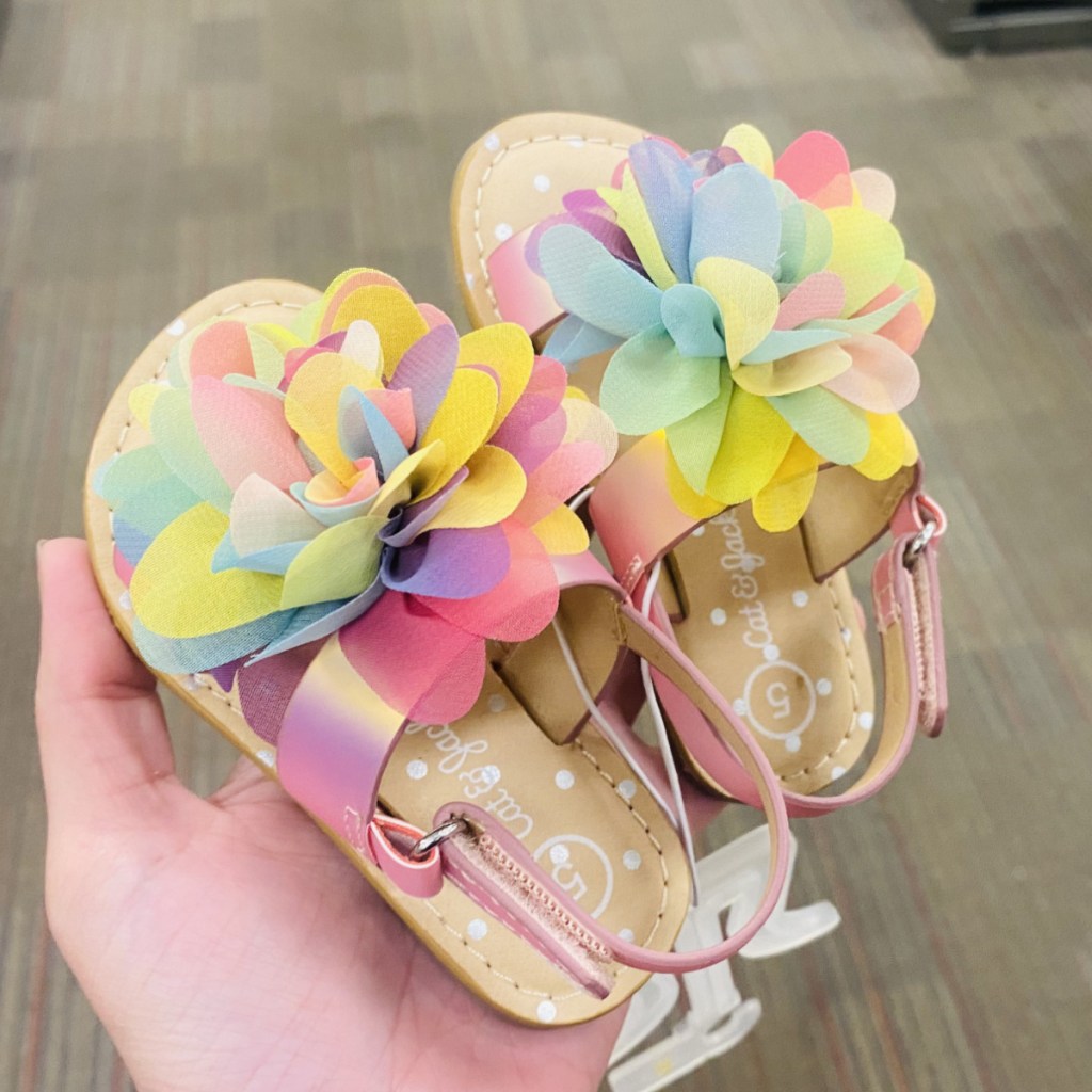 Floral shoes for toddlers in-hand