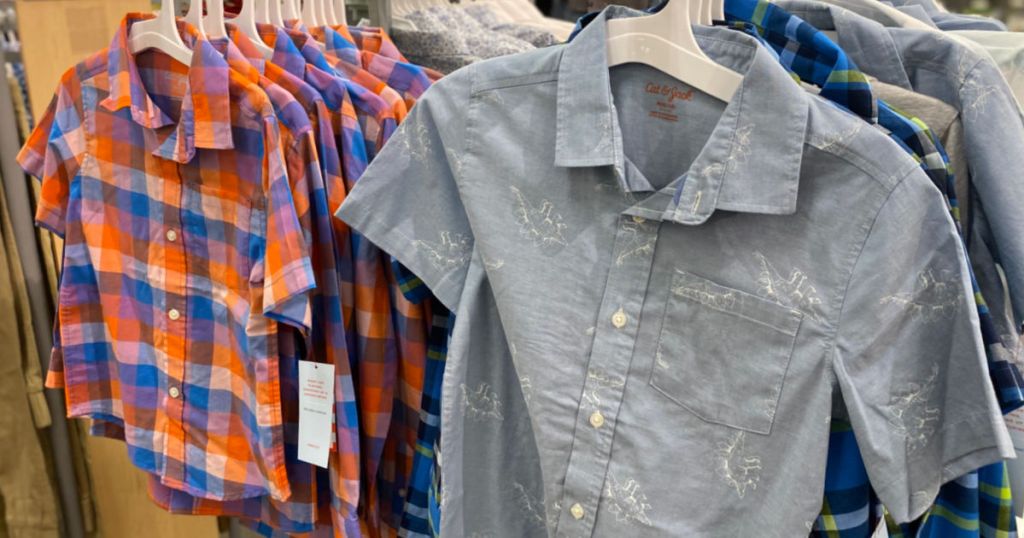 boys shirts on rack 