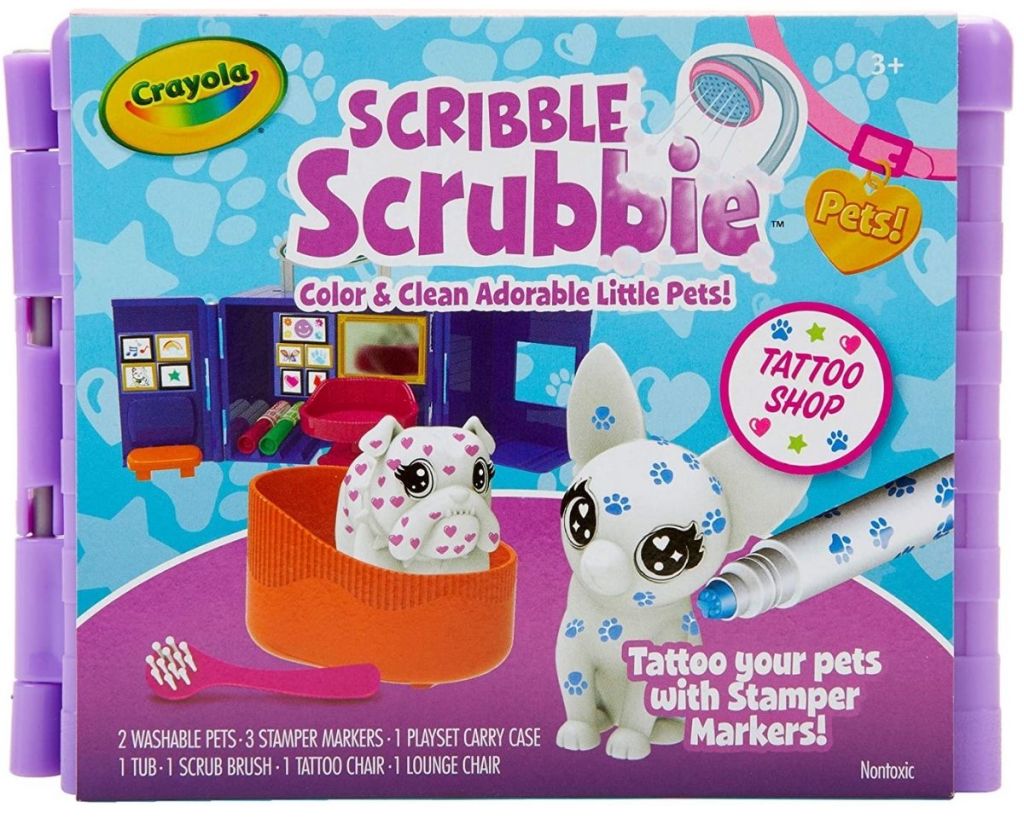 Crayola Scribble Scrubbie Pets Tattoo Shop packaging