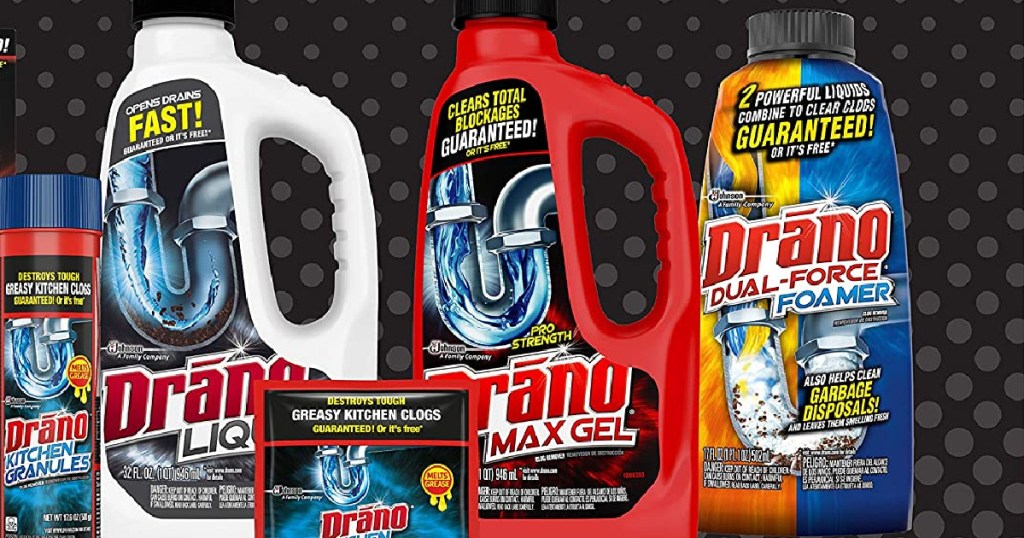 Large variety Drano brand products