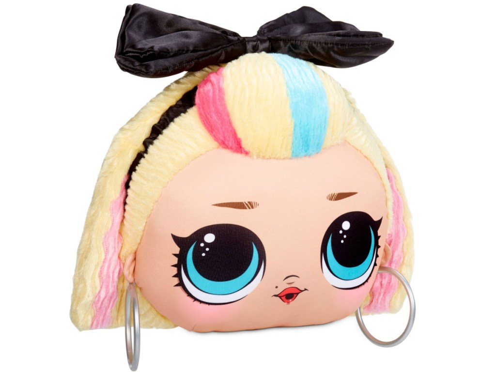 kids 80s inspired doll head pillow