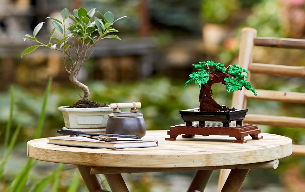 LEGO Bonsai tree next to another tree