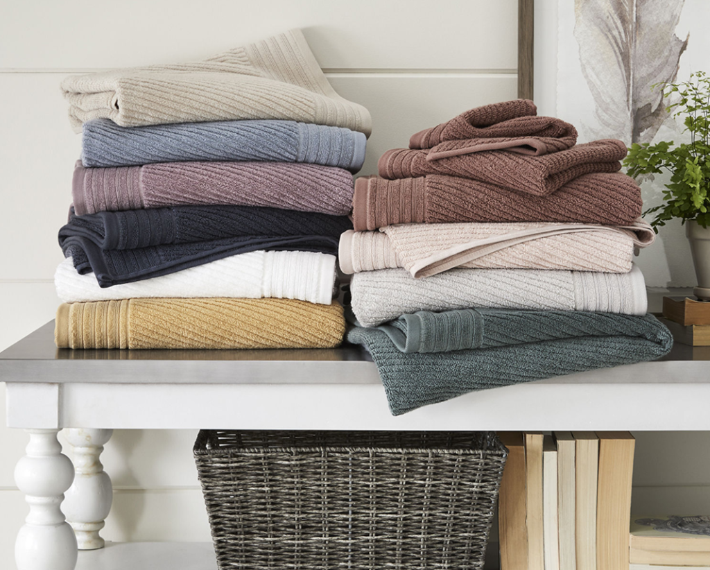 two stacks of folded towels