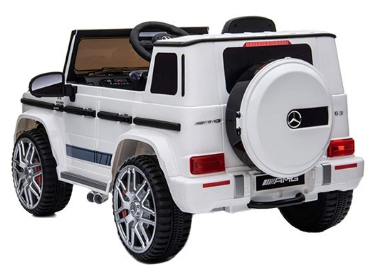 white Mercedes G63 Ride On