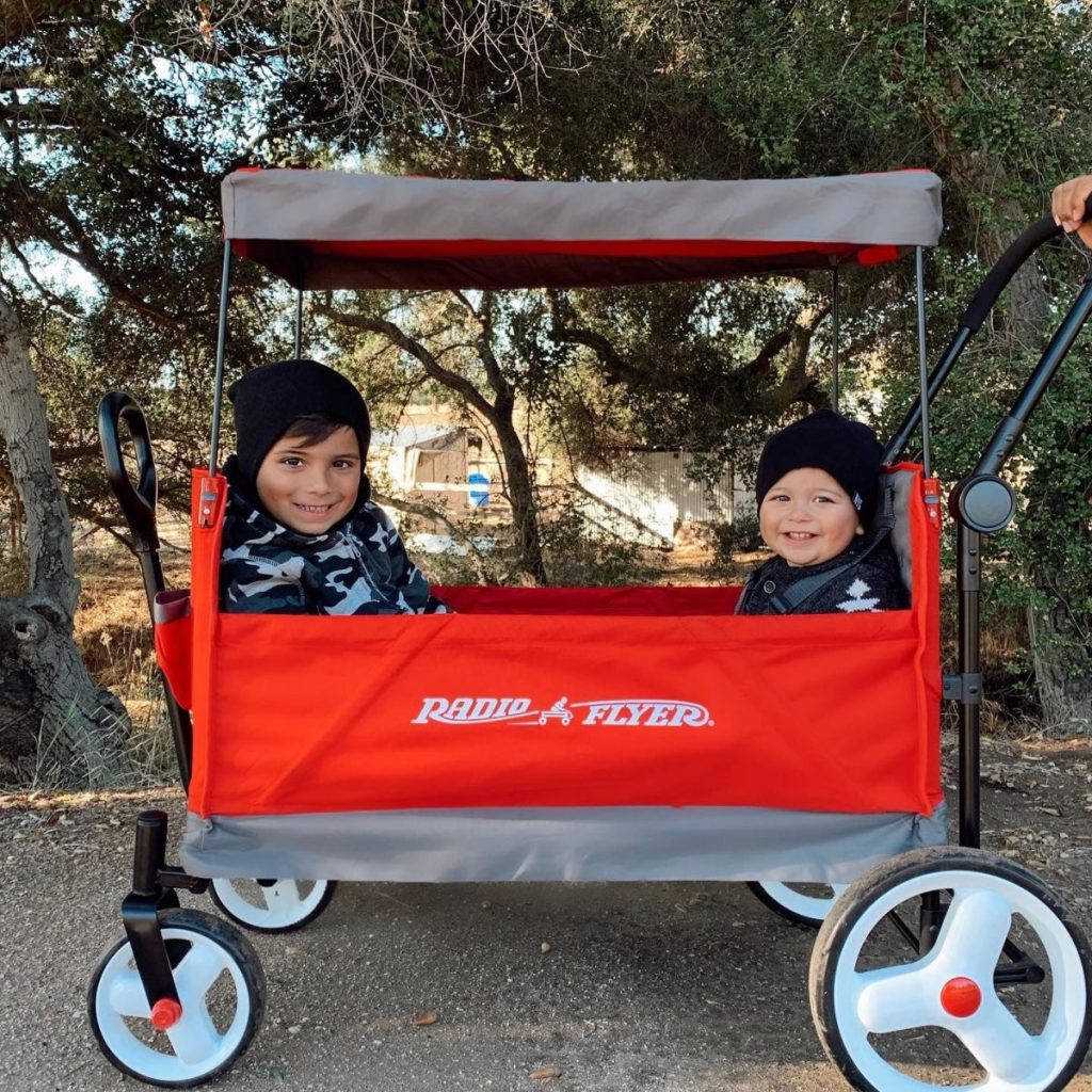 kids in a wagon