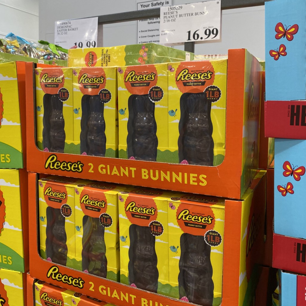 Large in-store display of Reese's Easter bunny treats