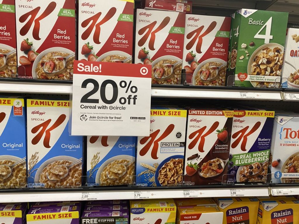 cereal on shelves at Target