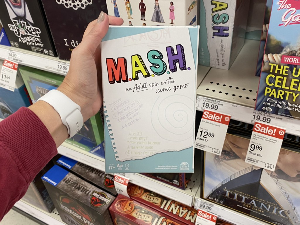 hand holding mash game at target 