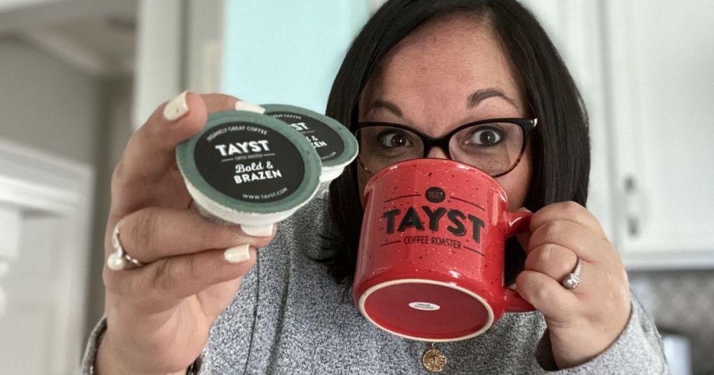 woman drinking a cup of coffee