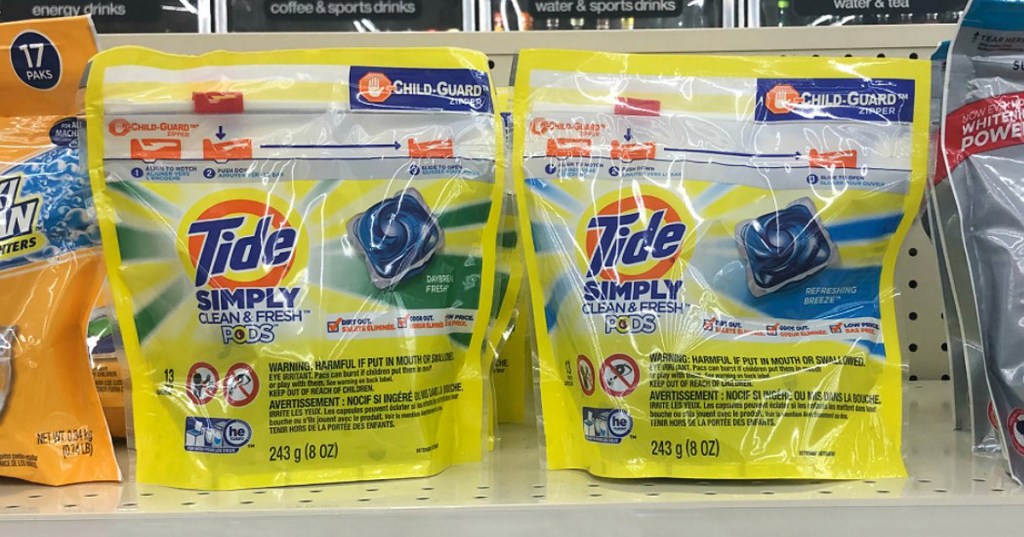 Tide Simply PODS on a shelf