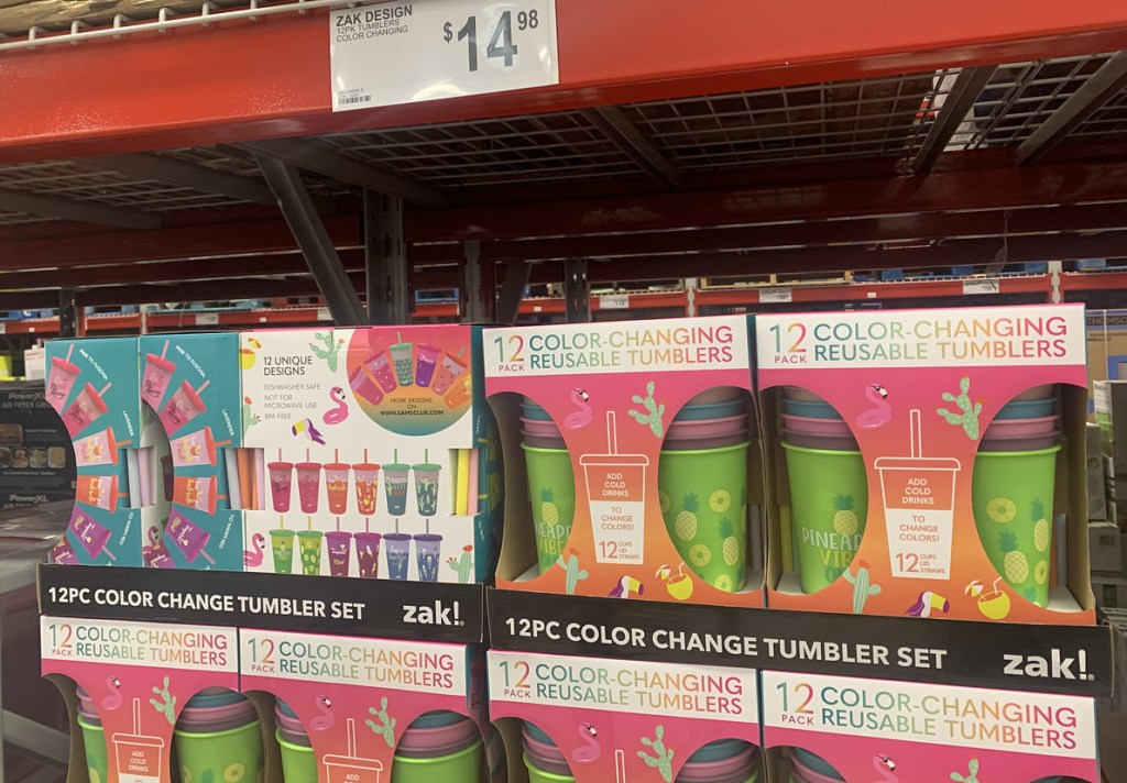 Zak Designs Color Changing Cups on Sam's Club shelf