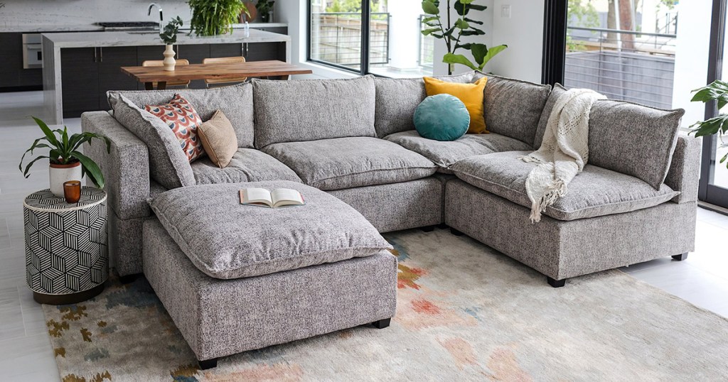 albany park kova sectional sofa that looks like a cloud couch dupe