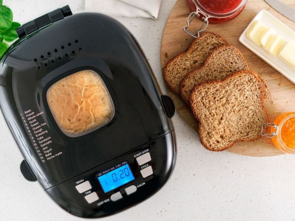 top view of black Bella bread maker