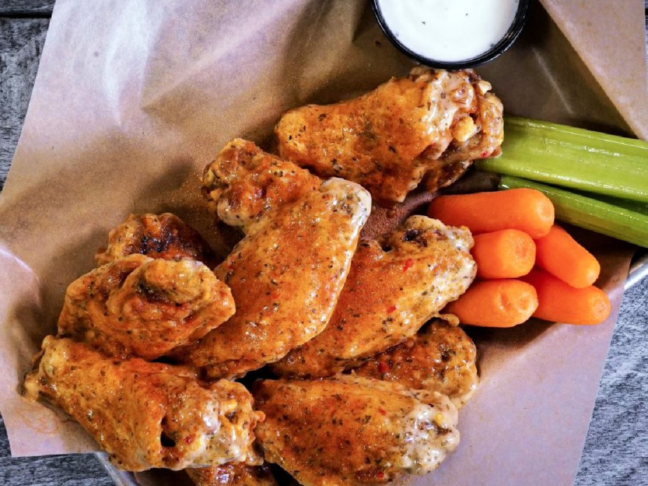 buffalo wild wings on a plate