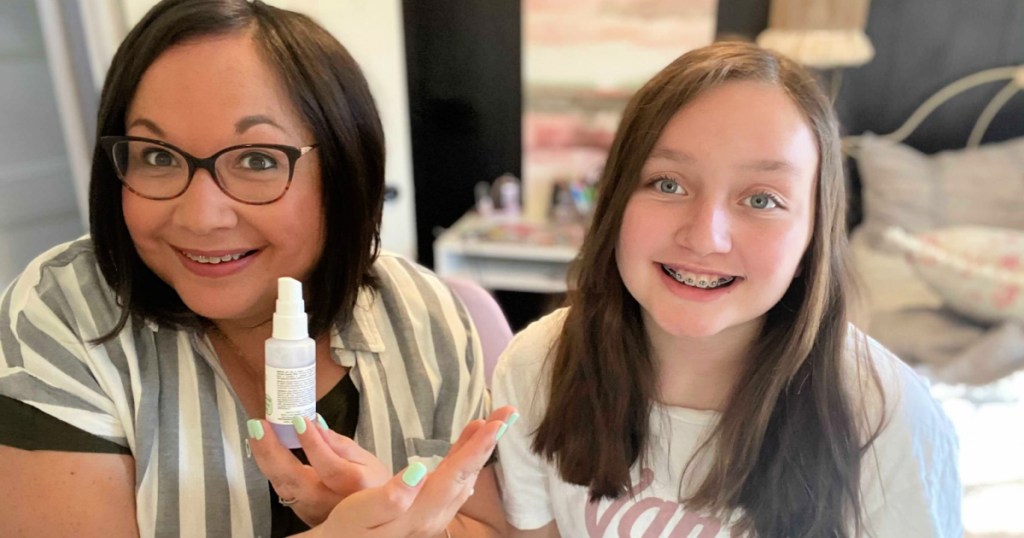 happy teenager face spray april fools prank 