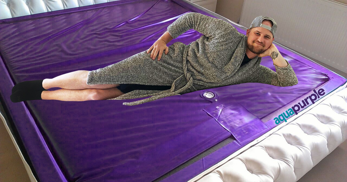 man on water bed april fools prank