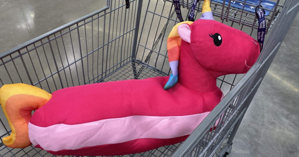 mesh animal pool float in store in shopping cart