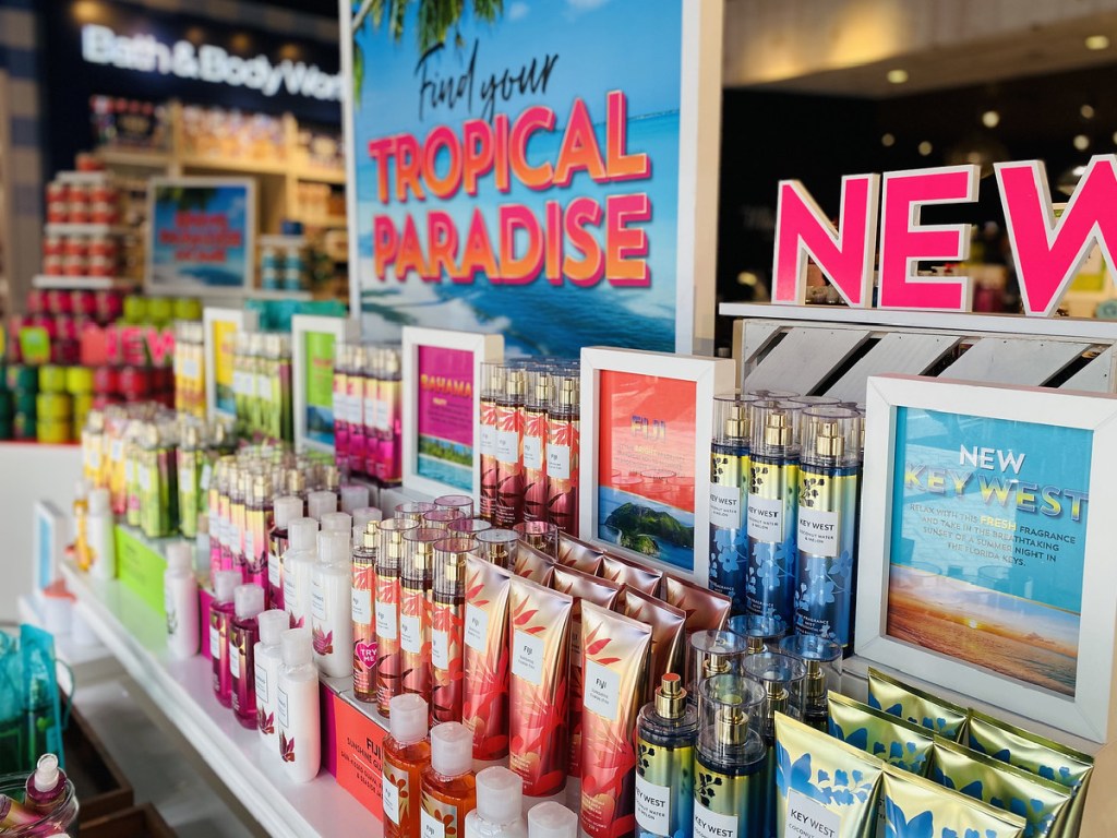 tropical paradise body care in bath and body works