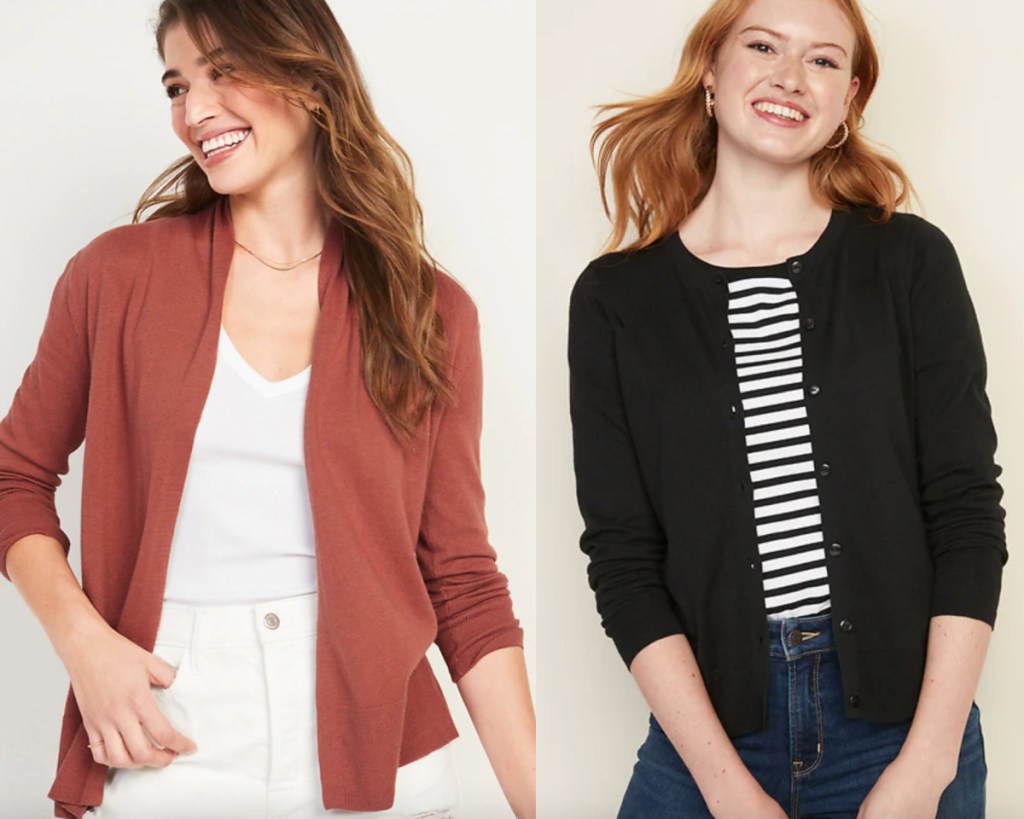 two womens cardigans
