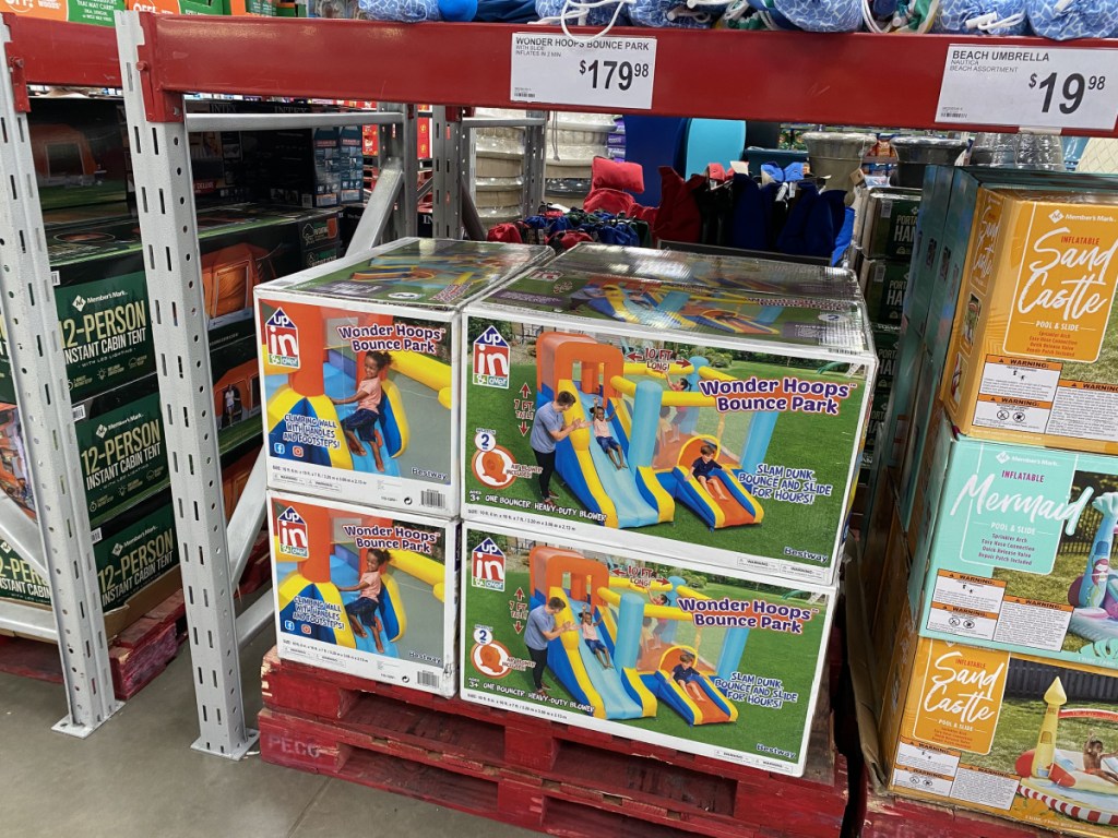 wonder hoops inflatable slide in store at sams club