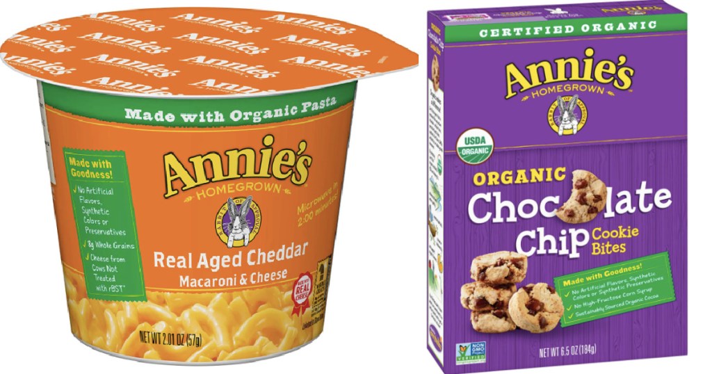 Annie's Macaroni & cheese and a box of cookies