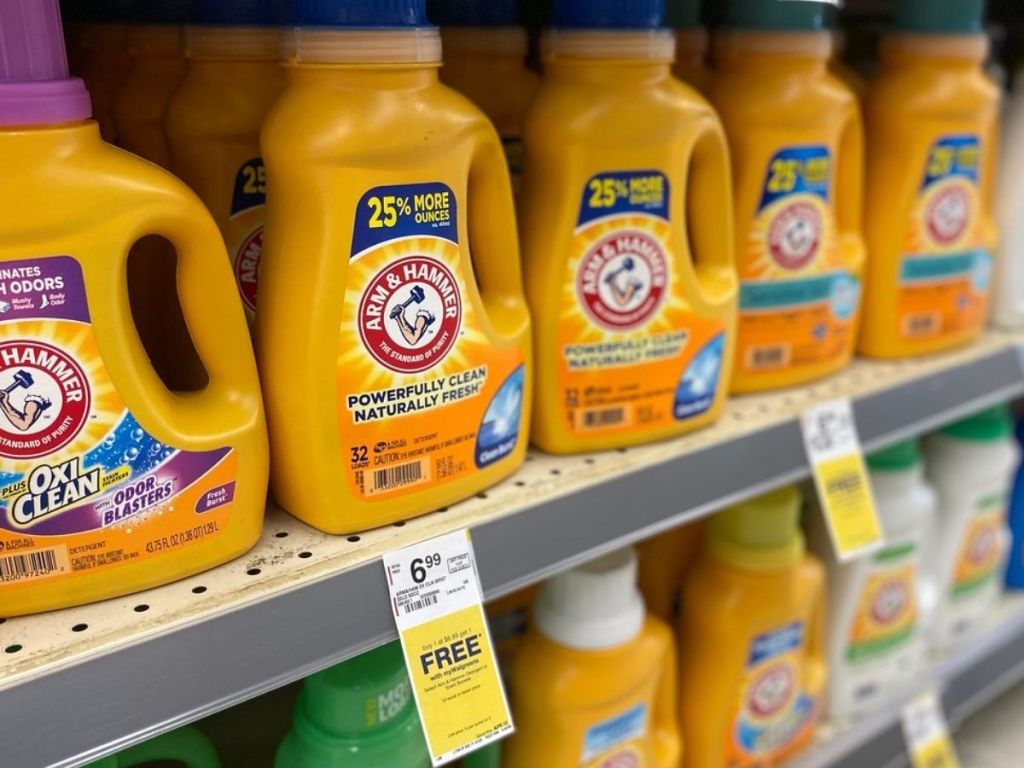 Arm & Hammer Laundry Detergent on store shelf