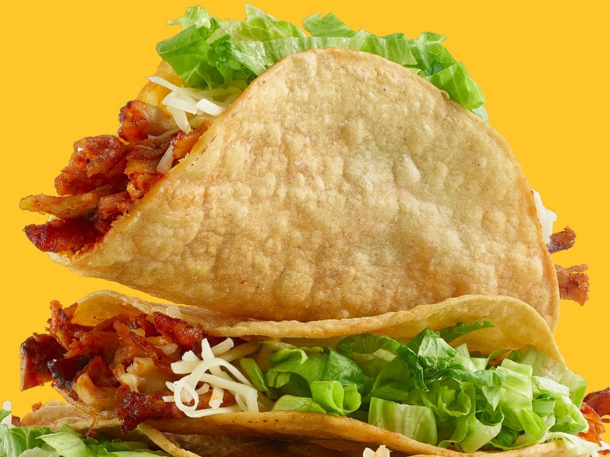 Two Crunchy Tacos with Bacon