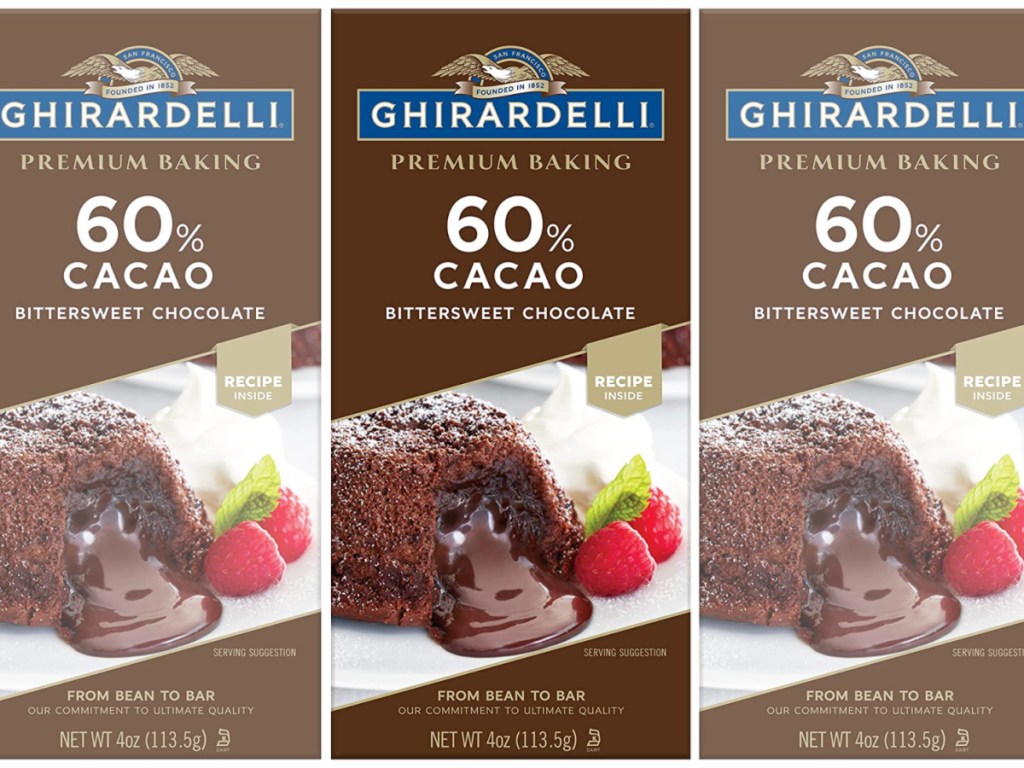 3 ghirarelldi 60% cacao bars