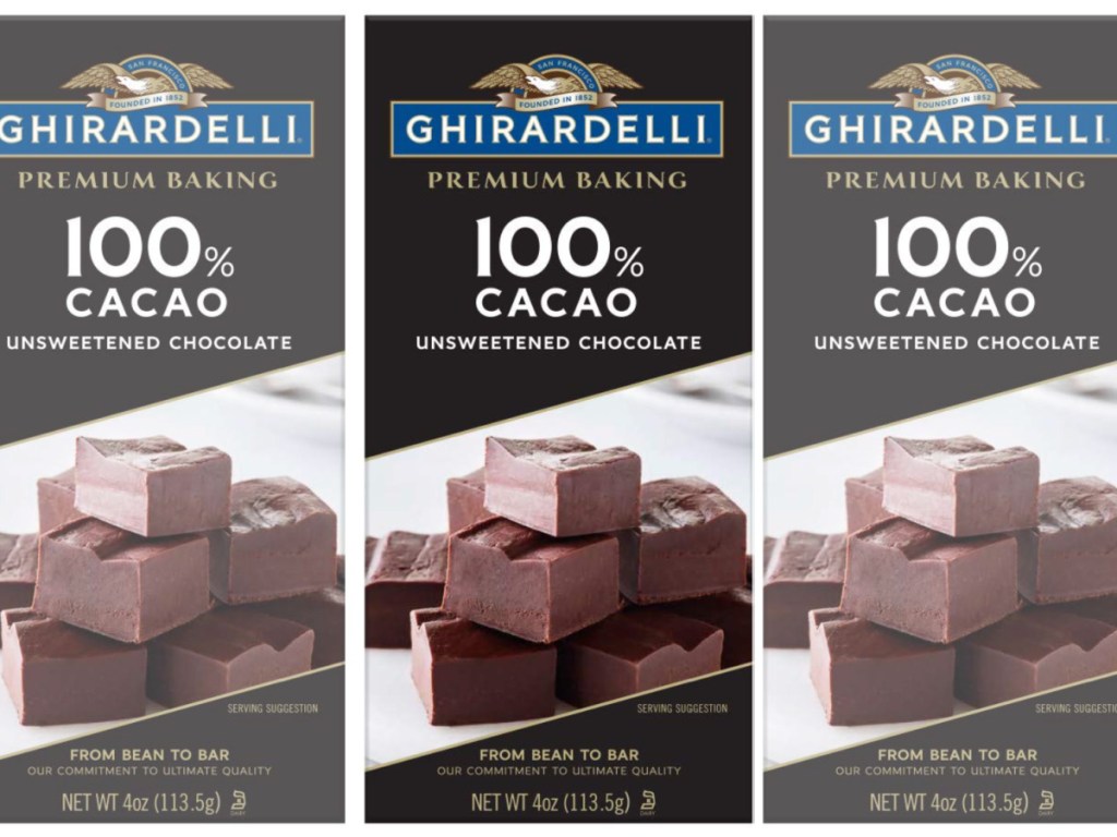 100% cacao ghirardelli bars