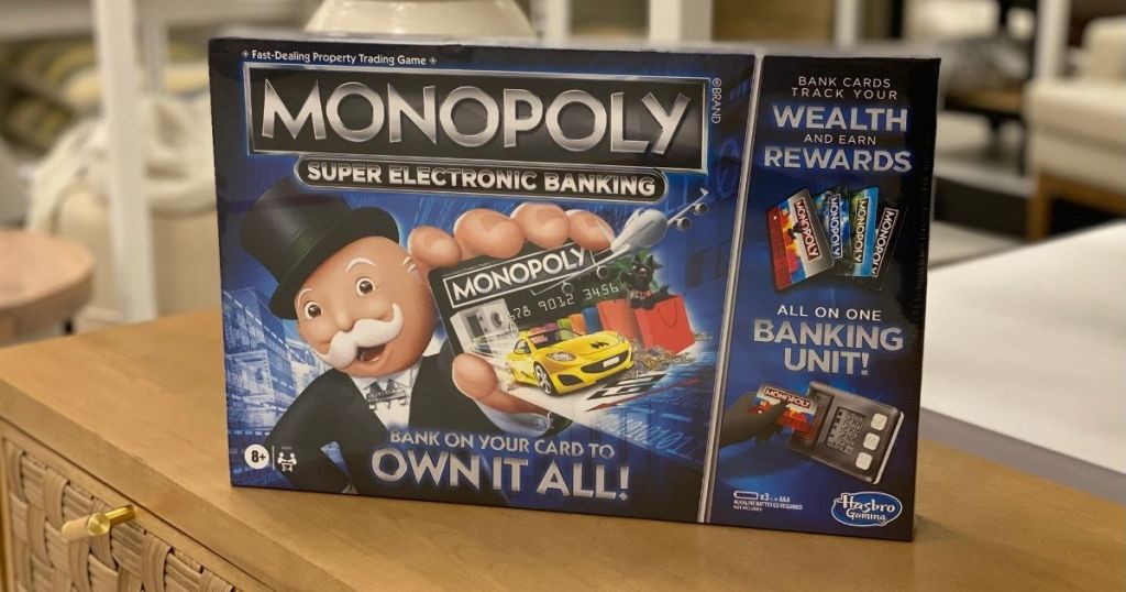 Monopoly Super Electronic Banking game on a table