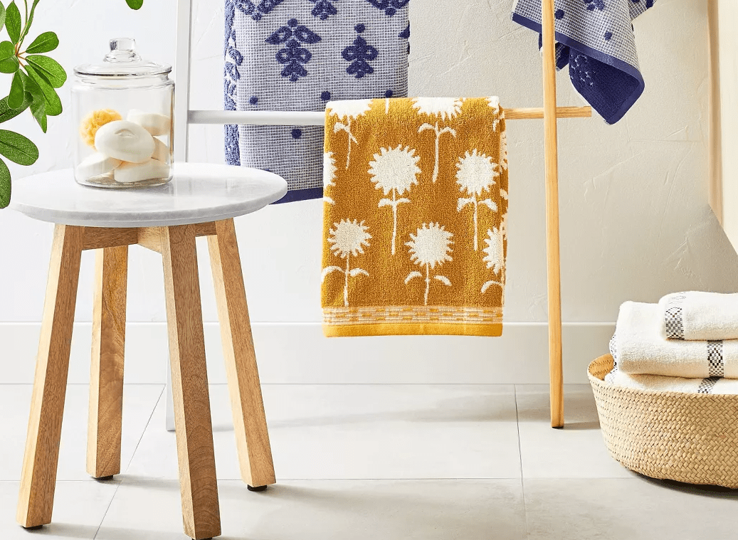 side table in a bathroom