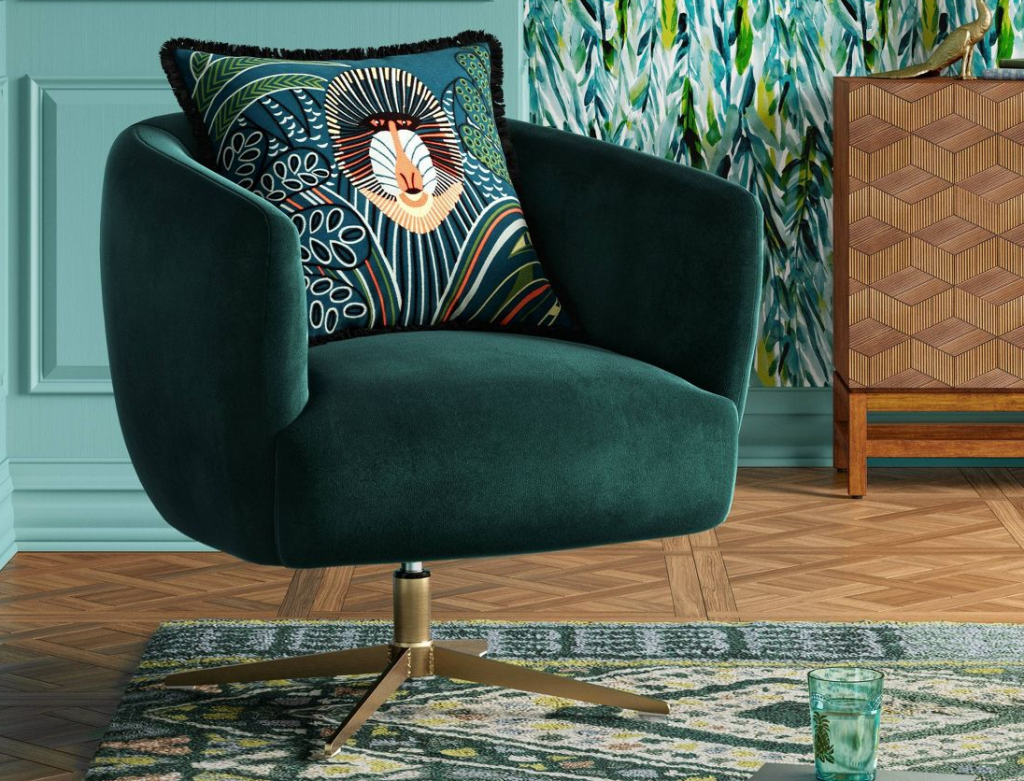 swivel chair in a living room