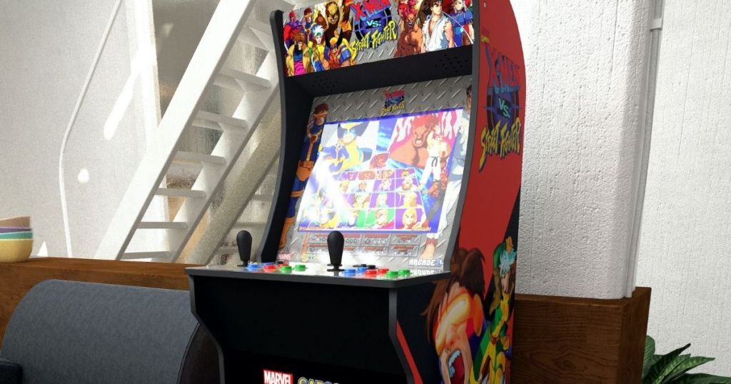 street fighter arcade game in a home