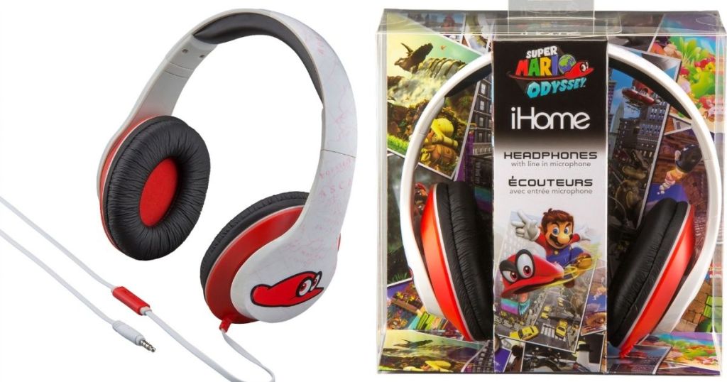 Super Mario Odyssey iHome Headphones in packaging