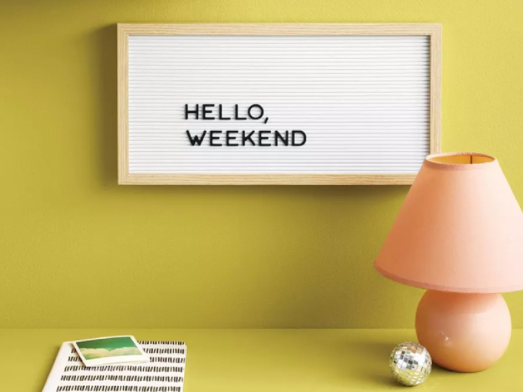 letterboard on citron walls